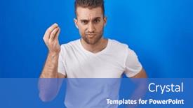  Presentation with italian - Presentation theme enhanced with young-caucasian-man-standing-over background and a teal colored foreground