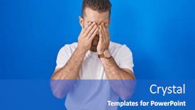  Presentation with vision - Presentation design enhanced with young-caucasian-man-standing-over background and a teal colored foreground