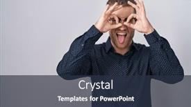  Presentation with tongue - Presentation theme having young-caucasian-man-standing-over background and a tawny brown colored foreground