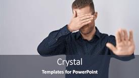  Presentation with fear - Theme featuring young-caucasian-man-standing-over background and a  colored foreground