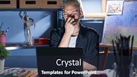  Presentation with bad breath - Presentation theme enhanced with young-caucasian-man-using-laptop background and a  colored foreground