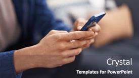  Presentation with smartphone - Presentation enhanced with young-caucasian-man-using-smartphone and a dark gray colored foreground