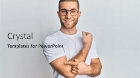  Presentation with band - Cool new PPT layouts with young-caucasian-man-wearing-band backdrop and a light gray colored foreground