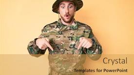  Presentation with special education young adult man - Cool new slides with young-caucasian-man-wearing-camouflage backdrop and a yellow colored foreground