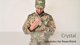  Presentation with arthritis - Slides having young-caucasian-man-wearing-camouflage background and a mint green colored foreground
