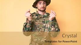  Presentation with salary - Beautiful theme featuring young-caucasian-man-wearing-camouflage backdrop and a yellow colored foreground