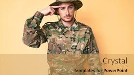  Presentation with acne - Beautiful slides featuring young-caucasian-man-wearing-camouflage backdrop and a yellow colored foreground