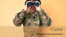  Presentation with ancient egyptian man - Slides featuring young-caucasian-man-wearing-camouflage background and a yellow colored foreground