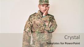  Presentation with depression - Beautiful PPT theme featuring young-caucasian-man-wearing-camouflage backdrop and a mint green colored foreground