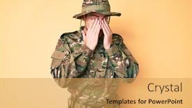  Presentation with vision - Slide deck enhanced with young-caucasian-man-wearing-camouflage background and a yellow colored foreground