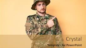 Presentation with calm - Audience pleasing theme consisting of young-caucasian-man-wearing-camouflage backdrop and a yellow colored foreground