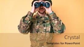  Presentation with puffing - Audience pleasing slide set consisting of young-caucasian-man-wearing-camouflage backdrop and a yellow colored foreground