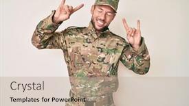  Presentation with rock star - Presentation featuring young-caucasian-man-wearing-camouflage background and a mint green colored foreground