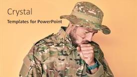  Presentation with health care - Presentation enhanced with young-caucasian-man-wearing-camouflage background and a yellow colored foreground