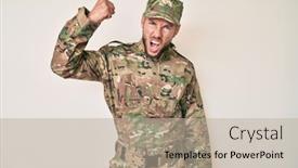  Presentation with anger - Audience pleasing theme consisting of young-caucasian-man-wearing-camouflage backdrop and a mint green colored foreground