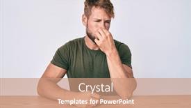  Presentation with bad breath - Slides consisting of young-caucasian-man-wearing-casual background and a coral colored foreground