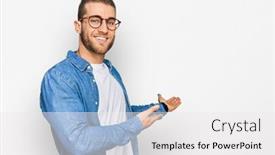  Presentation with young - PPT theme consisting of young-caucasian-man-wearing-casual background and a white colored foreground