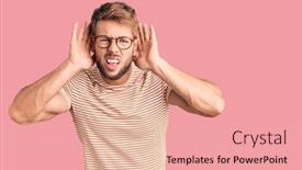  Presentation with deaf - Presentation theme consisting of young-caucasian-man-wearing-casual background and a lemonade colored foreground