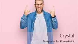  Presentation with rock star - Slide deck enhanced with young-caucasian-man-wearing-casual background and a lemonade colored foreground