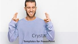  Presentation with hope - PPT theme with young-caucasian-man-wearing-casual background and a light blue colored foreground