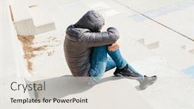  Presentation with stairway - PPT theme consisting of young-caucasian-man-wearing-jeans background and a lemonade colored foreground