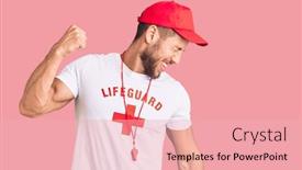  Presentation with lifeguard - Amazing theme having young-caucasian-man-wearing-lifeguard backdrop and a lemonade colored foreground