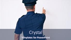  Presentation with police police - Slide deck having young-caucasian-man-wearing-police background and a ocean colored foreground