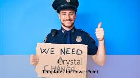  Presentation with police - Slides featuring young-caucasian-man-wearing-police background and a lemonade colored foreground