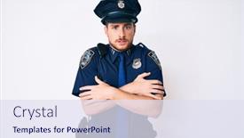  Presentation with police war on drugs 3d - Theme enhanced with young-caucasian-man-wearing-police background and a sky blue colored foreground