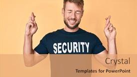  Presentation with hope - Presentation theme enhanced with young-caucasian-man-wearing-security background and a coral colored foreground