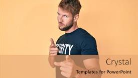  Presentation with security camera - Cool new presentation design with young-caucasian-man-wearing-security backdrop and a coral colored foreground