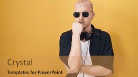  Presentation with anxiety - Theme featuring young-caucasian-man-wearing-sunglasses background and a gold colored foreground