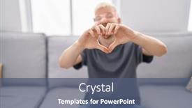  Presentation with romantic love - PPT theme enhanced with young-caucasian-man-wearing-virtual background and a ocean colored foreground