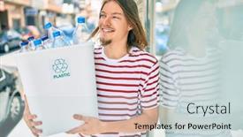  Presentation with plastic recycling - Cool new PPT theme with young-caucasian-man-with-blond backdrop and a lemonade colored foreground