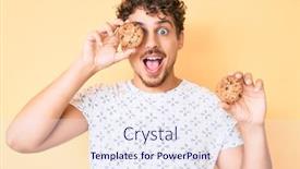  Presentation with curly hair - Slides with young-caucasian-man-with-curly background and a sky blue colored foreground