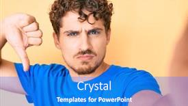  Presentation with curly hair - Slides having young-caucasian-man-with-curly background and a cobalt blue colored foreground