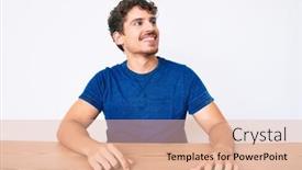  Presentation with curly hair - PPT layouts with young-caucasian-man-with-curly background and a lemonade colored foreground