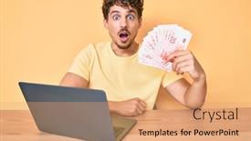  Presentation with israel - Presentation design featuring young-caucasian-man-with-curly background and a coral colored foreground