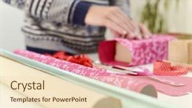  Presentation with strings - Colorful PPT theme enhanced with young caucasian man wrapping backdrop and a lemonade colored foreground