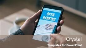  Presentation with smartphone - Amazing presentation theme having young-caucasian-man backdrop and a coral colored foreground