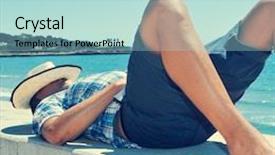  Presentation with straw - Presentation theme consisting of vac - young caucasian man background and a light blue colored foreground