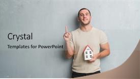  Presentation with hypertension at a young age - PPT theme featuring young caucasian real state agent background and a  colored foreground