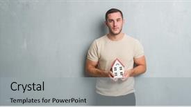  Presentation with hypertension at a young age - Slide deck with young caucasian real state agent background and a light gray colored foreground