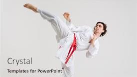  Presentation with kimono - Amazing theme having young-caucasian-sportsman-dressed backdrop and a light gray colored foreground