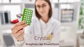  Presentation with control - PPT theme having young-caucasian-woman-doctor-holding background and a soft green colored foreground