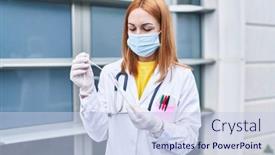  Presentation with pcr - Slides enhanced with young-caucasian-woman-doctor-wearing background and a sky blue colored foreground