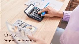  Presentation with accounting - PPT theme consisting of young-caucasian-woman-ecommerce-business background and a lemonade colored foreground