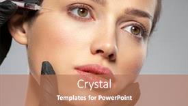  Presentation with botox - Slide set with young-caucasian-woman-getting-botox background and a coral colored foreground