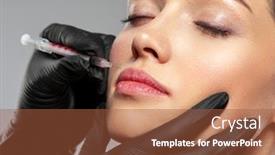  Presentation with botox - Presentation theme consisting of young-caucasian-woman-getting-botox background and a red colored foreground