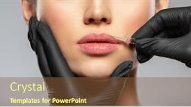  Presentation with botox - Beautiful PPT layouts featuring young-caucasian-woman-getting-botox backdrop and a tawny brown colored foreground